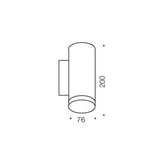 Telbix Lighting Outdoor Up/Down Wall Lights LUDEN-2 Exterior Up/Down wall Light 4000K Lights-For-You LUDEK EX2-BK 9329501052273